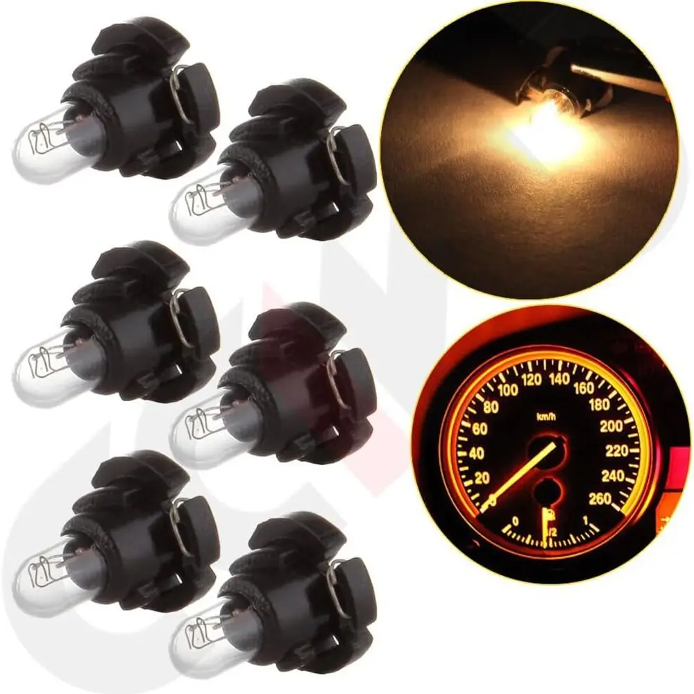 10pcs Warm White LED Instrument Bulb Replacement Wedge T3/T4.2 Halogen Bulb Universal Durable Panel Dash Light Automobile