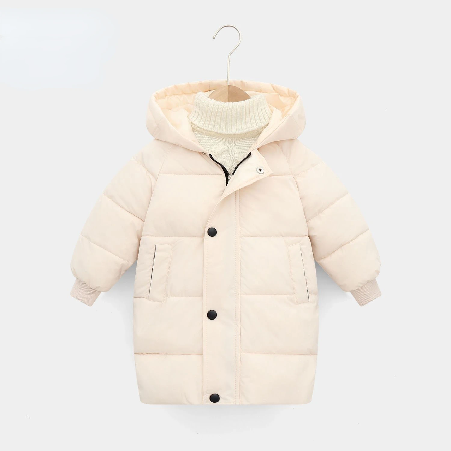 

2022 Autumn and Winter Clothing Children's Padded Jacket Boys and Girls Down Jacket Long Section Height 90 Cm To 140 Cm Children