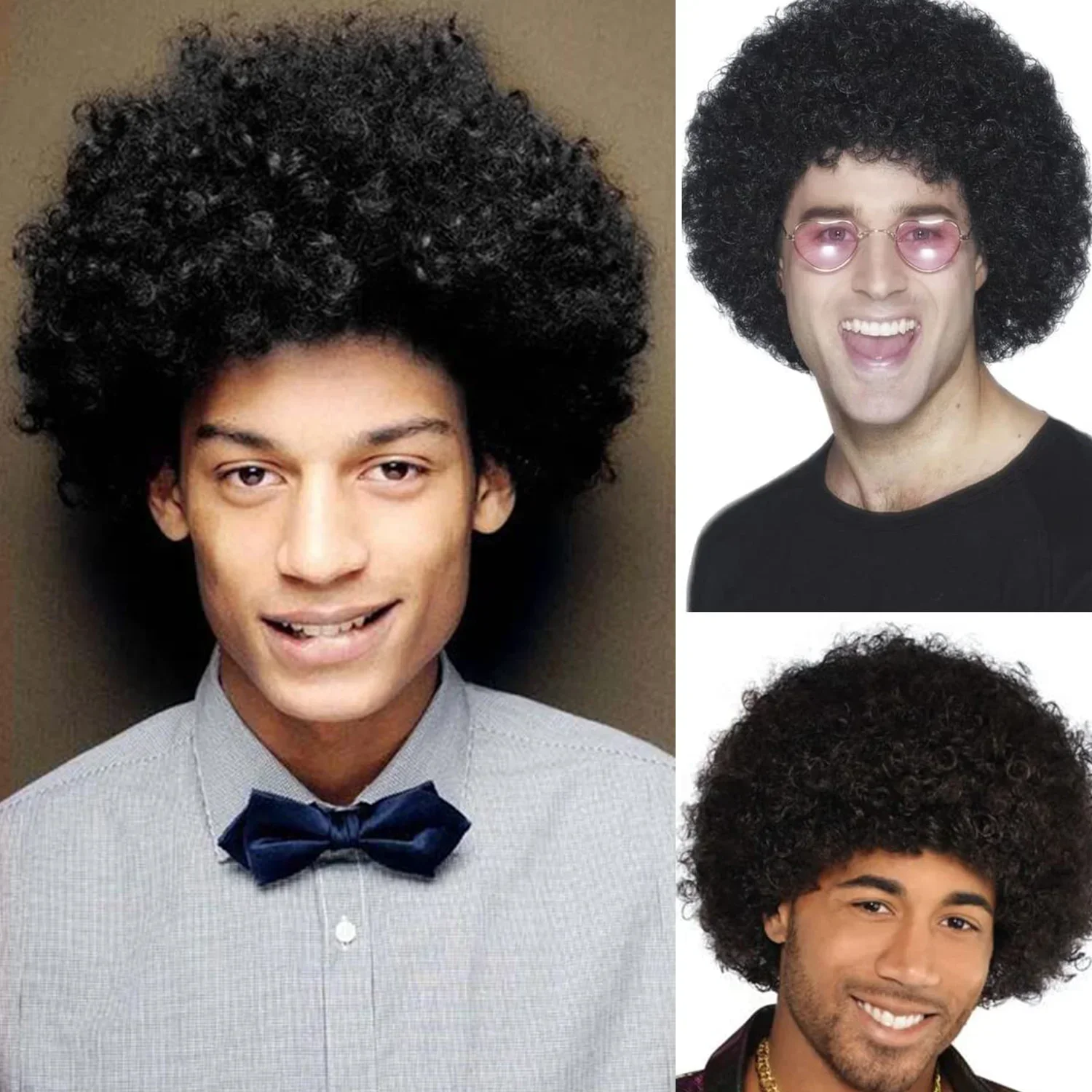 합성 아프로 곱슬 가발 볼륨감 있는 디스코 스타일 의상 헤어 파티 할로윈 크리스마스 카니발 코스프레 소품