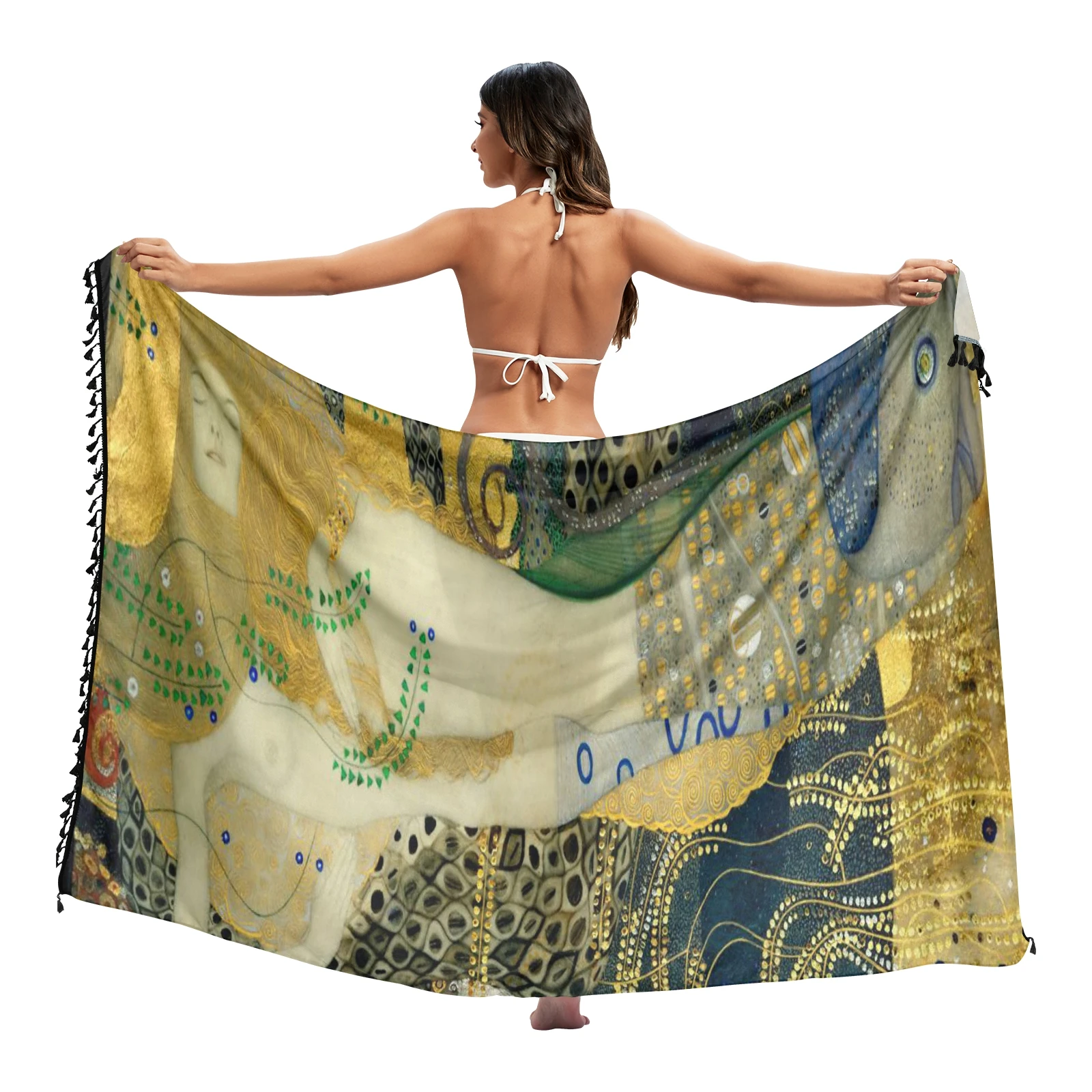 bikini cover up pants Van Gogh oil painting Twill cotton Pareo Beach Cover-Ups Women  Beach Dress Bikini Bathing Swimwear Cover Up snow Sarong Scarf swim suit coverups