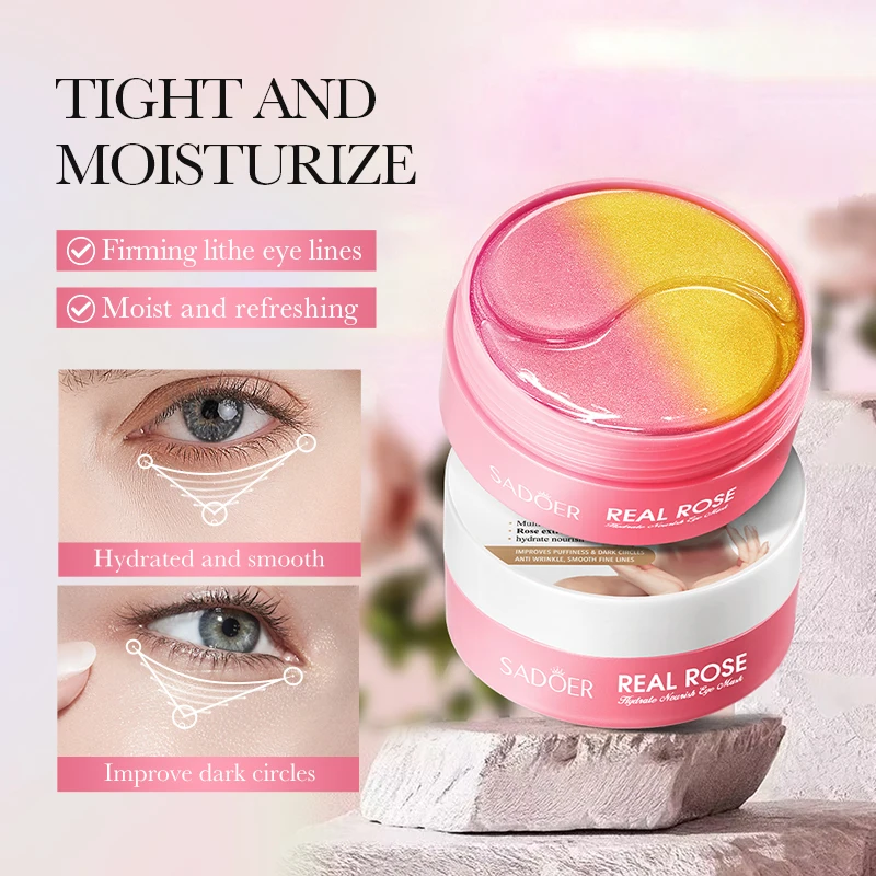 60pcs SADOER Crystal Collagen Eye Mask Anti Dark Circles Eyes Bags Moisturizing Anti-aging Anti Wrinkles Eye Patches Skin Care