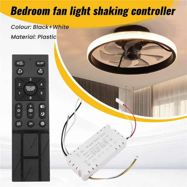 Ceiling Fan Light Remote Control Kit – 6 Speed Fan, Dimmable Light, AC 110-265V, No Battery Needed
