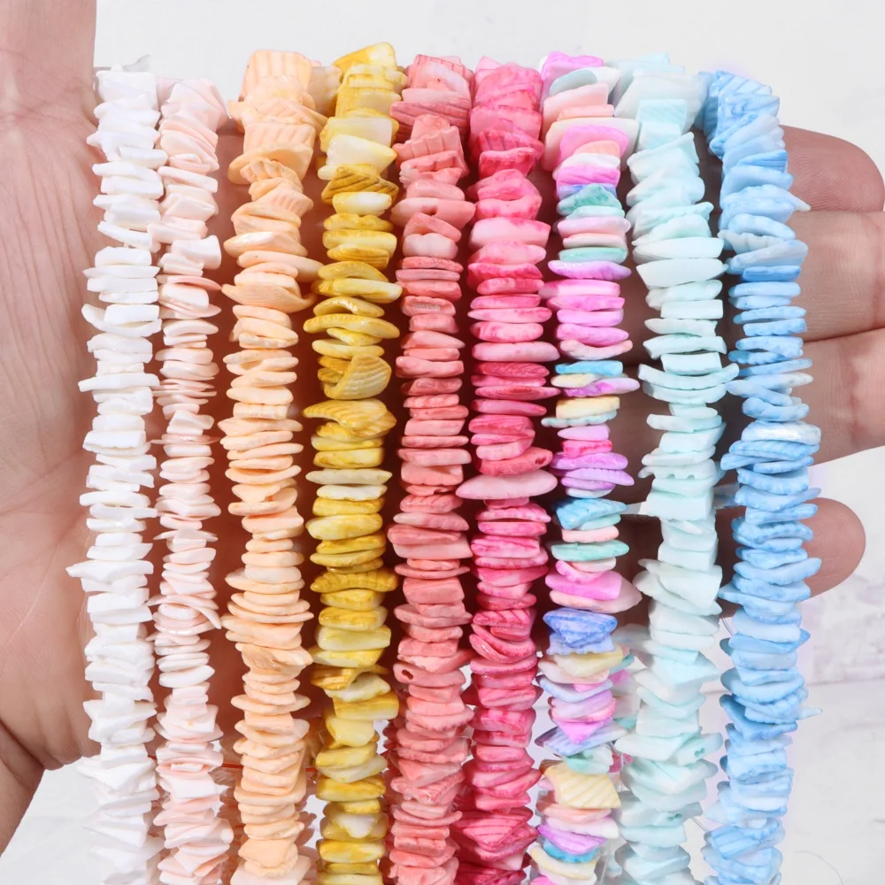 

7-10mm Natural Dyed Spacer Beads Multi Color Mother of Pearls Bead Polished Dyed Shell Beads for DIY Bracelets Necklace Earrings