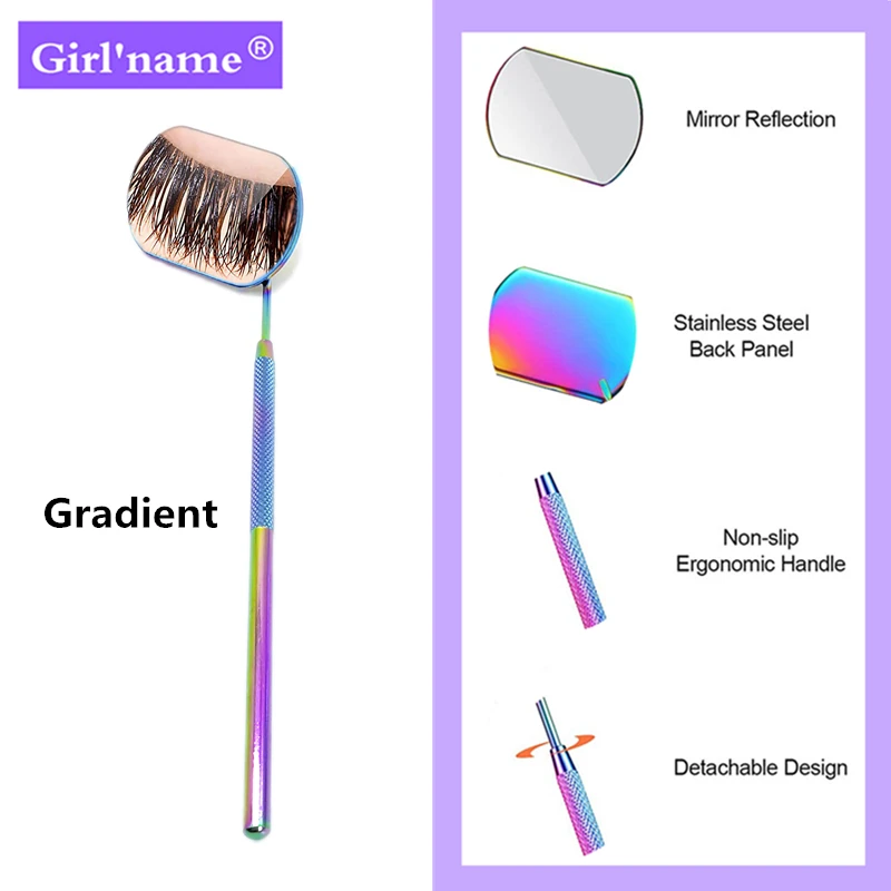 

Girl'name 1pcs Stainless Steel Multifunction Checking Oval Lash Mirror Eyelashes Extension Beauty Makeup Tool Portable Mirror