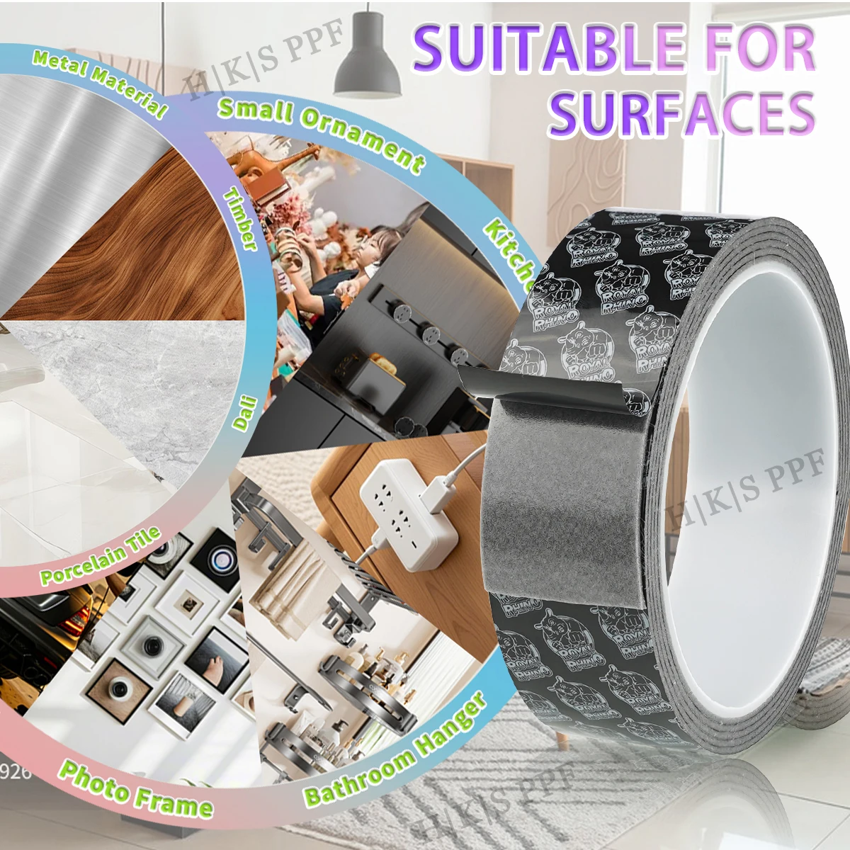 Extra-Long High-Strength Double-Sided Adhesive Tape - Durable, Scratch & Heat Resistant for Versatile Use in Home, Office, Car, and Industrial Applications