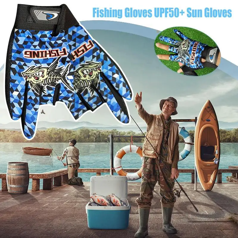 Fishing Gloves For Men And Women UPF50 Sun Gloves For Men & Women Sunscreen Fishing Professional Three Finger
