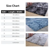 Tapis doux pour chambre à coucher, moelleux, antidérapant, teint par nouage, peluche, doux, Shag, pour chevet, salon 6