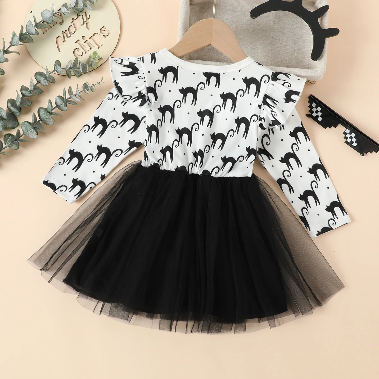 Girls Dress Kids Clothes Toddler Infant Wedding Halloween Cartoon Mesh Tulle Modeling Dress