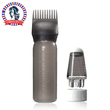 Set di strumenti per tinture per capelli da 2 pezzi Bottiglia per applicatore di olio per capelli da 6,09 once e 1 ml di crescita dei capelli Dil Pettine per capelli solido Strumenti per parrucchieri 1