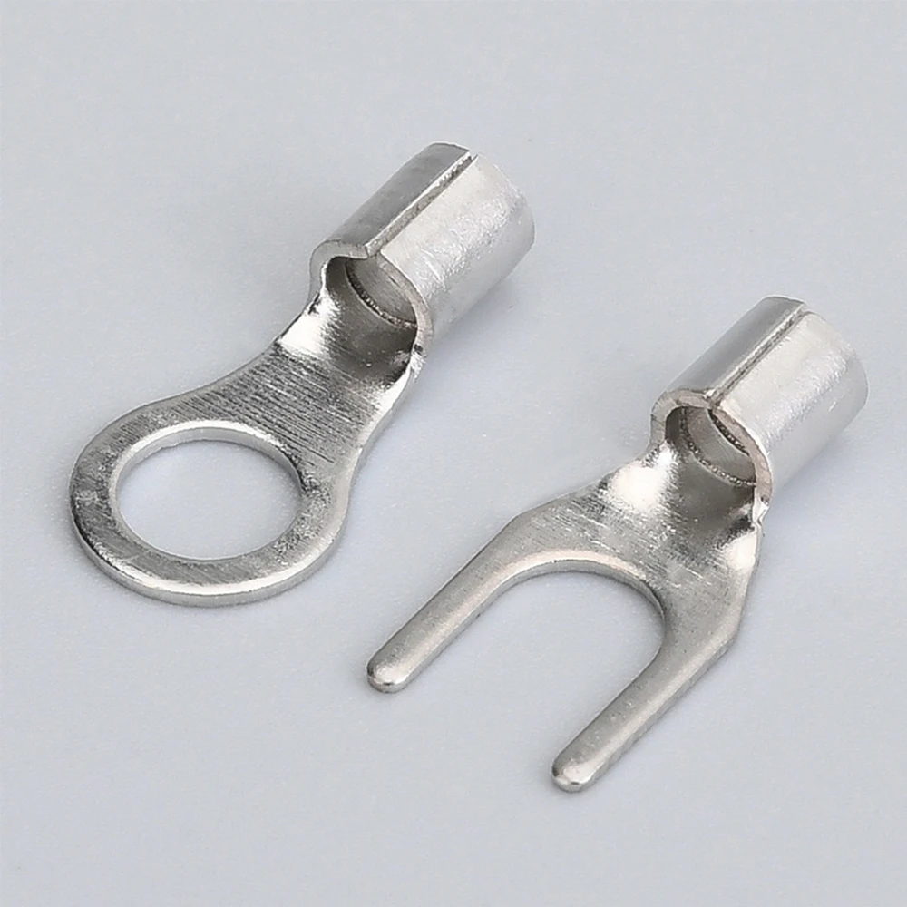 Copper Ring Fork Terminals Kit Non-Insulated Electrical O/Y Type Brass Terminal Assortment Set Cable Wire Connector Crimp Spade terminal connector