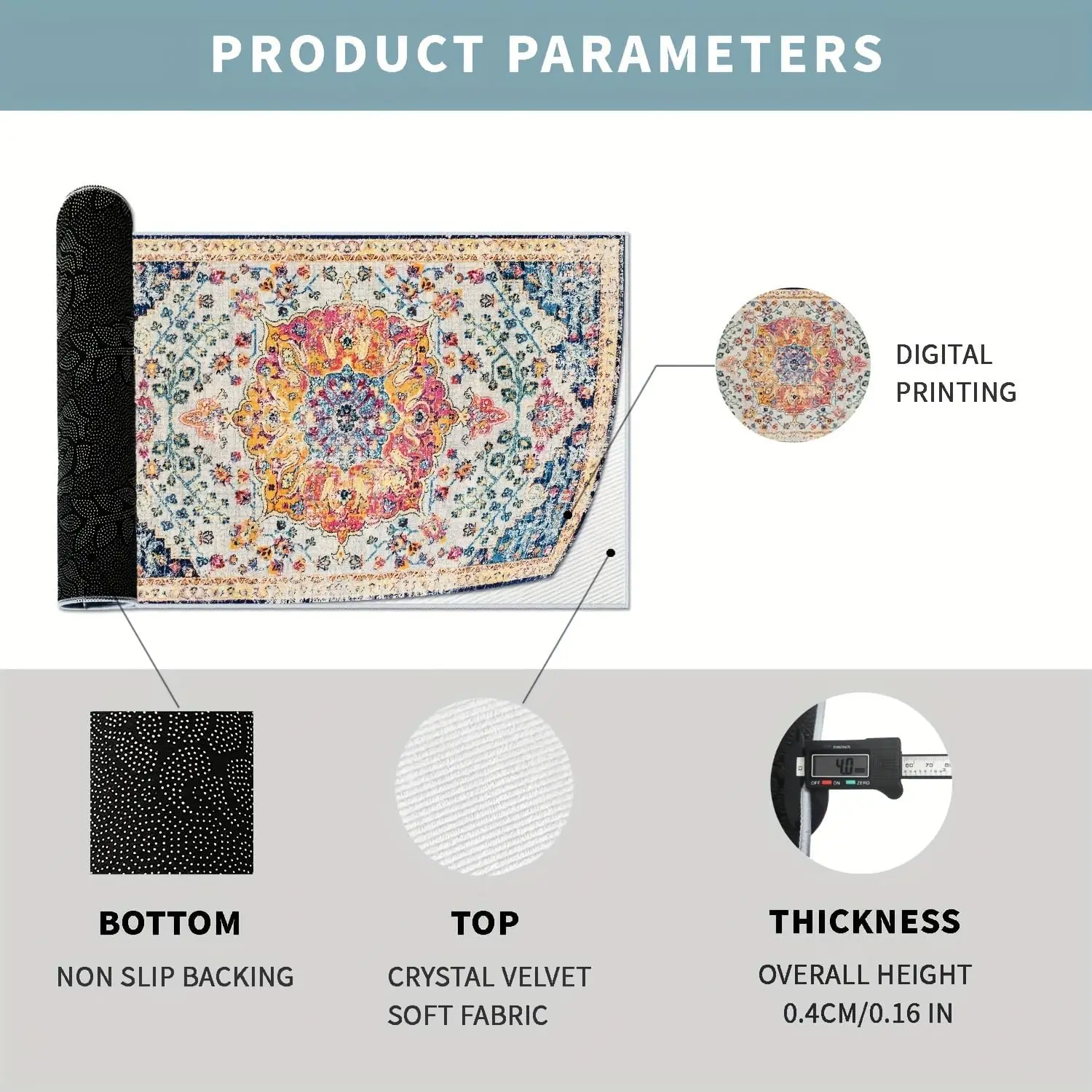 VIKAMA Bohemian Ethnic Style Floor Cushion Living Room Sofa Coffee Table Bedroom Bedside Rug Soft Home Decoration Summer