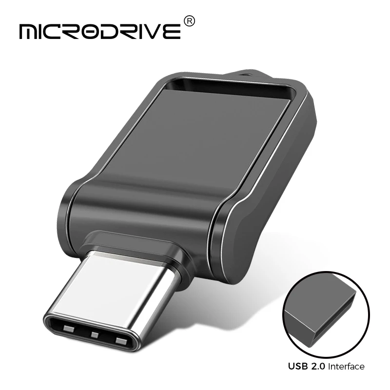 Compact Type-C USB Flash Drive - Mini Metal Pen Drive, 32GB/128GB Storage