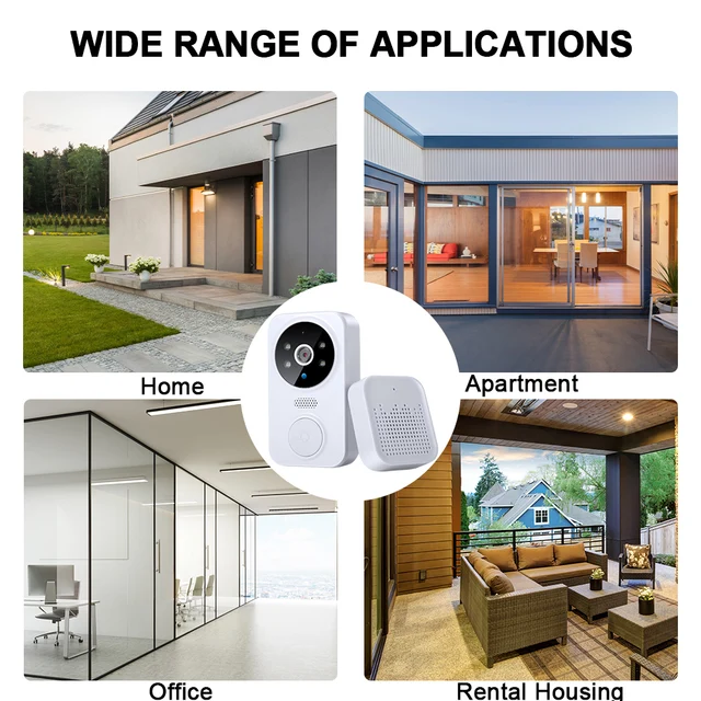 WiFi Smart Video Doorbell Camera Night Vision Smart Visual Doorbell APP Remote Monitoring Intelligent Doorbell for Home Security 4