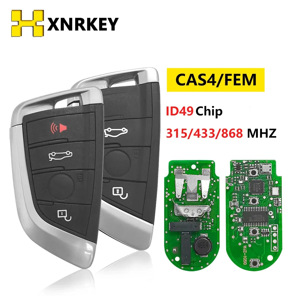 XNRKEY PCB& Remote Key Keyless Entry fob for BMW F FEM CAS4 5 7 Series ID49 Chip 315/433/868Mhz 868mhz 3 1buttons smart car remote key id46 pcf7945 chip auto keys for vw volkswagen touareg 2010 2014 keyless entry system