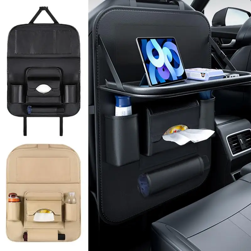 

Органайзер на заднее сиденье автомобиля, защитный чехол на спинку сиденья со складной подставкой, карманы для хранения автомобиля, защитный чехол на заднее сиденье