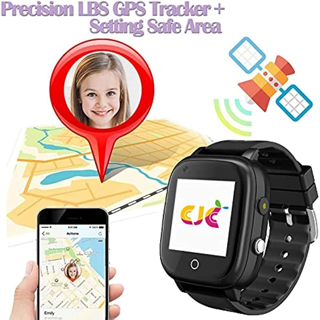  Reloj inteligente 4G para niños con rastreador GPS y llamadas,  pantalla táctil HD, reloj de teléfono celular para niños, combina SMS, voz,  videollamada, SOS, WiFi, función de desbloqueo facial, reloj de