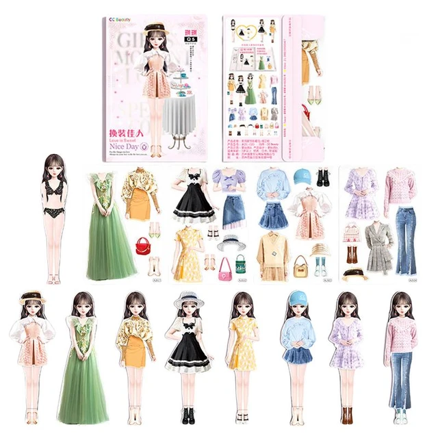 Vestido magnético para meninas, Vestir a princesa engraçada, Jogo de bonecas  de papel para crianças, Criado, Conjunto diário, Presente de aniversário -  AliExpress