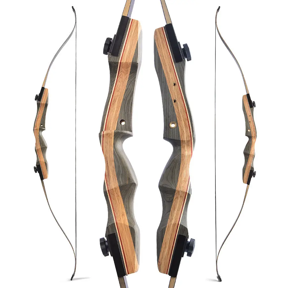 

62inch Recurve Bow 30-60lbs Takedown Wooden Riser Bamboo Core Limbs Archery American Hunting Shooting Recurve Bow