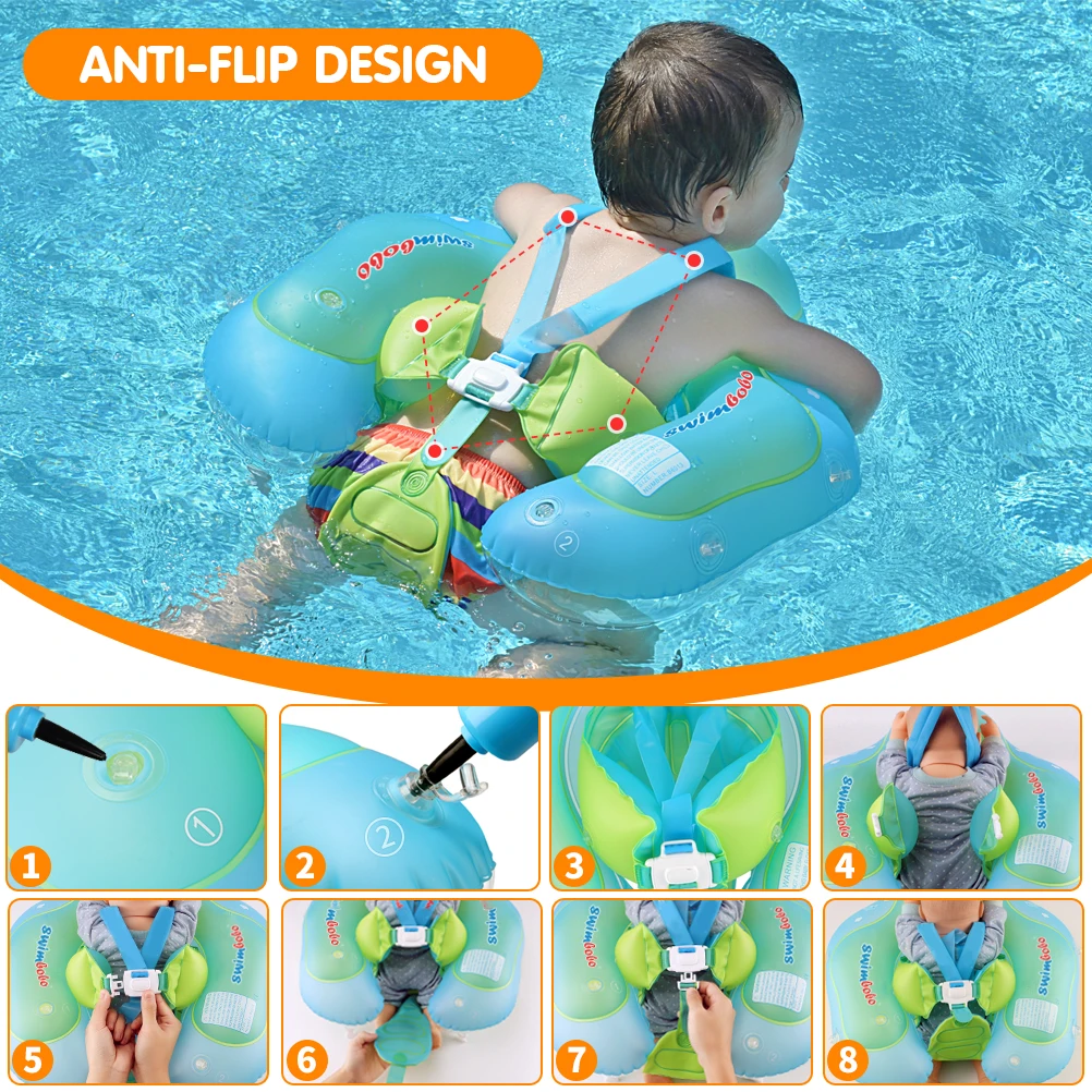 Baby Swimming Ring Newborn Baby Float Inflatable Kids Swimming Pool Accessories Infant Circle Inflatable Raft Children's Toy 5
