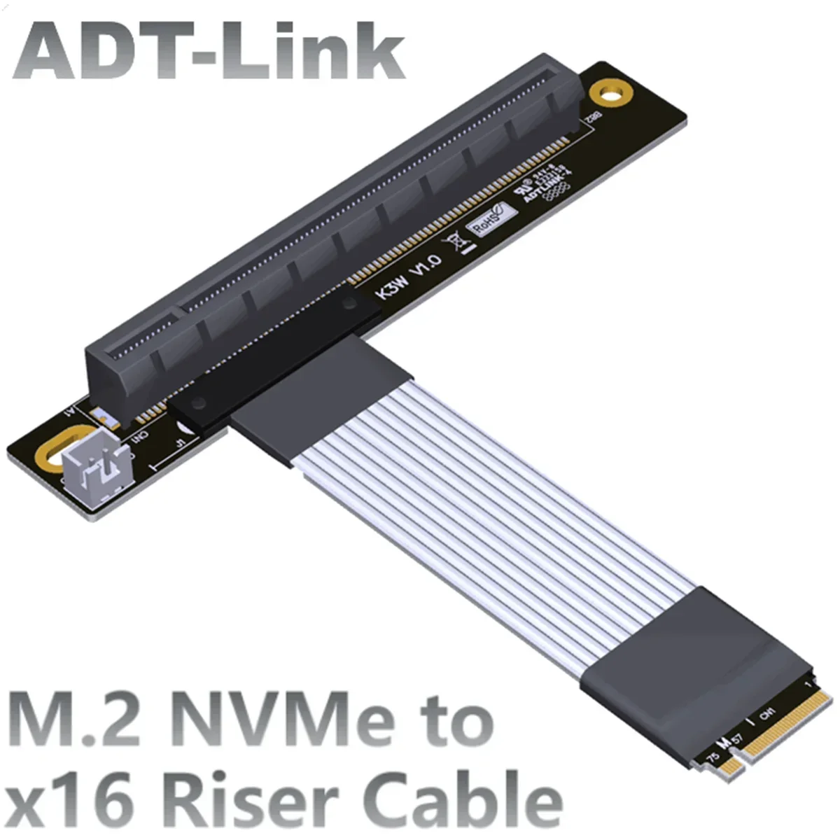 Ngff Nvme para Pcie 16x 4.0 Riser Cabo Pcie X16 Nvidia Extensor de Placa Gráfica Amd Ssd M-key Gen4 Stx Mainboard