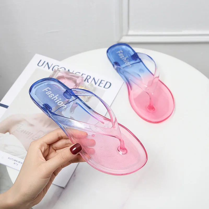 Summer Fashion Women Crystal Slippers Home Indoor Deodorant Anti-Slip Flip Flops Outdoor Beach Transparent Sandals Girls Slides 4