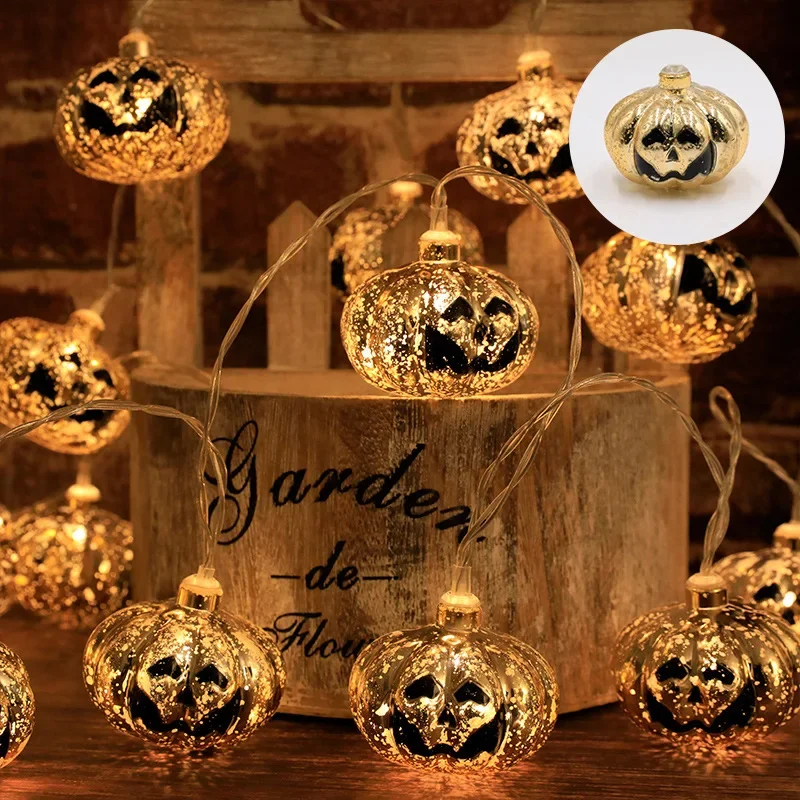 1.5M/10LEDS Halloween LED String Lights Pumpkin Horror Eyeballs Portable for Home Bar Party Scary Atmosphere Decoration