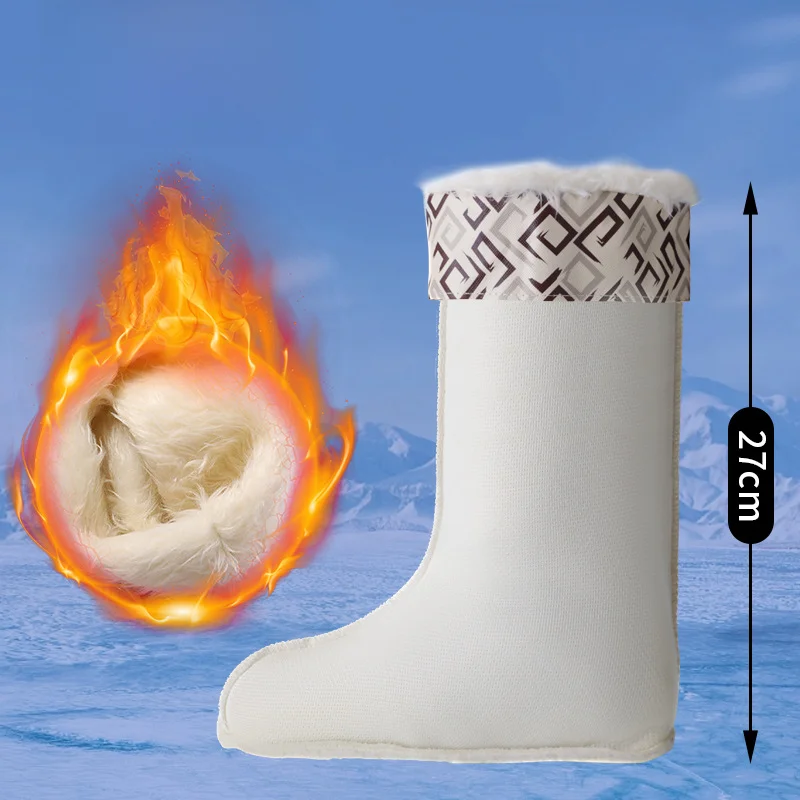 thumbnail image 1 of Cubrezapatos de algodón para otoño e invierno, para hombre y mujer, con forro de felpa, grueso, cálido, aislante, para botas de lluvia fría, cubrezapatos de goma interior, calcetines de algodón, 1 of 5