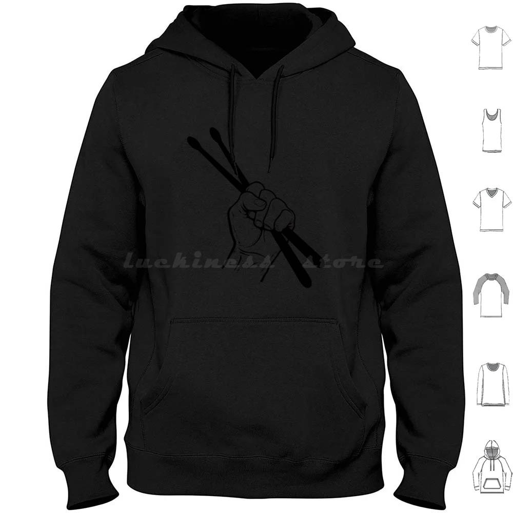 

Drummer Sticker Hoodie cotton Long Sleeve Drummer