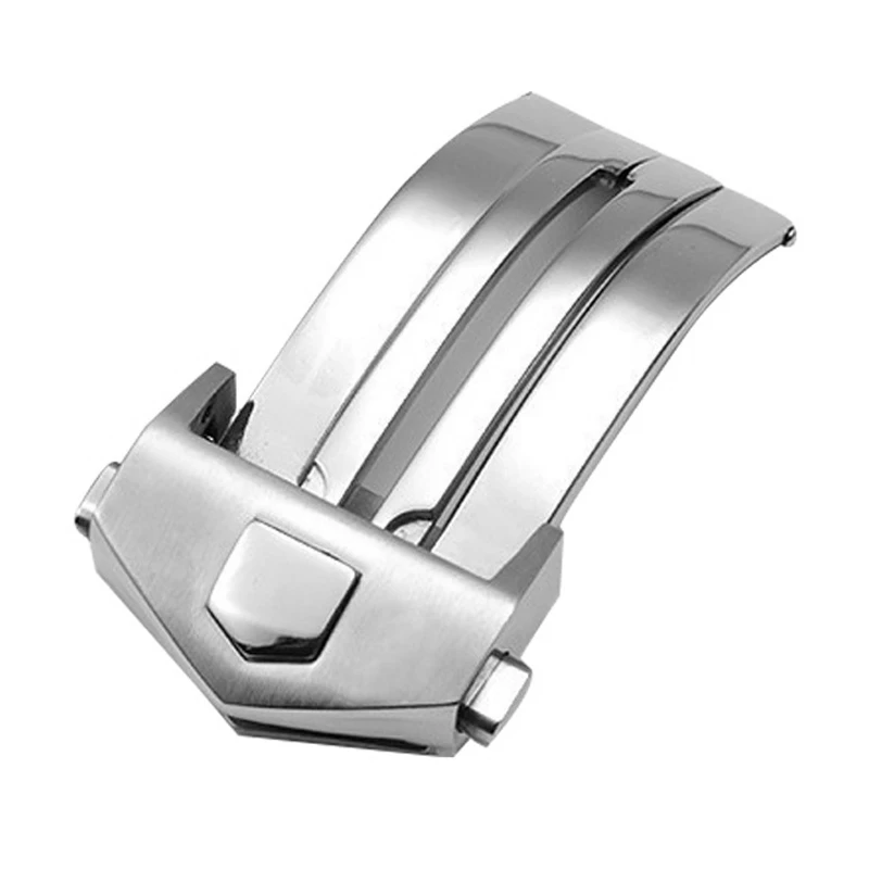 Stainless Steel Folding Watch Buckle with Double Button Clasp