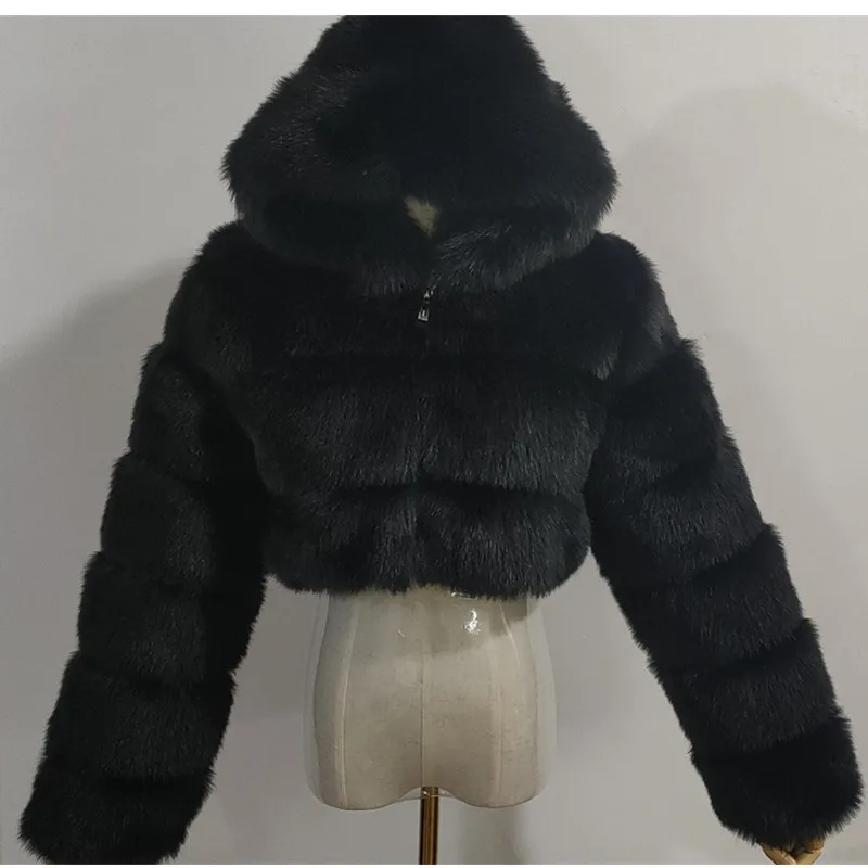 Quality Furry Cropped Faux Fur Coats And Jacket Women Short