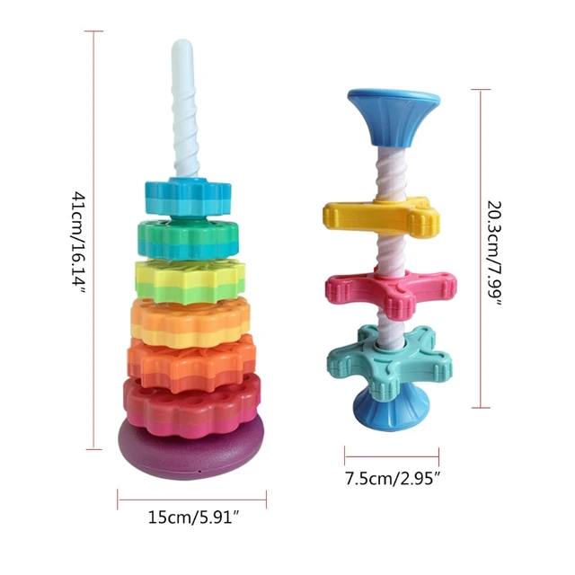 New Interesting Funny Stacking Toy Rainbow Tower for  Baby  Brain Game Non-toxic 2