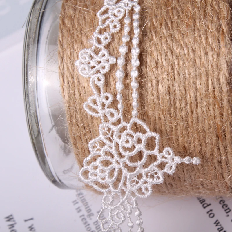 3.5cm white water soluble lace trim fabric ribbons DIY household clothing art dress skirt tablecloth decoration accessories