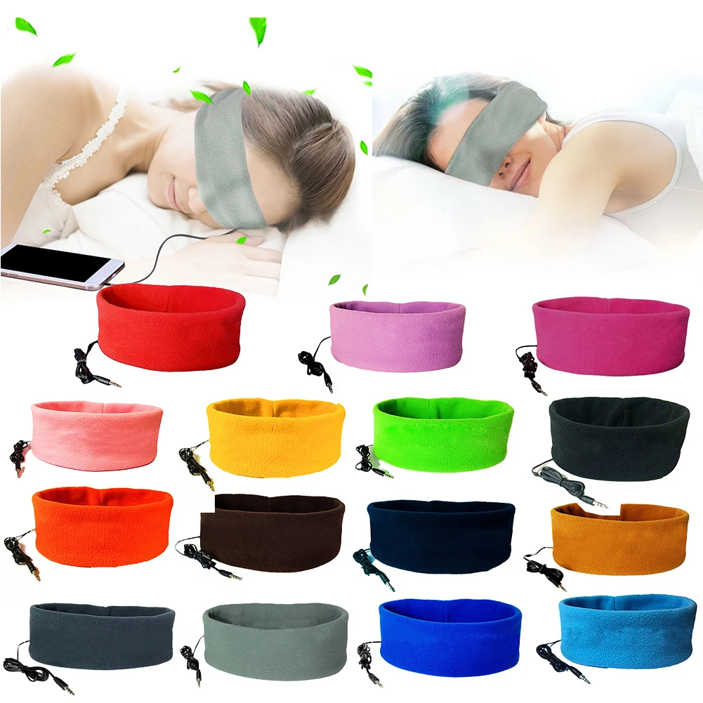 Soft Sleeping Aid Fone Headphone 3.5Mm Wired Stereo Music Auricolare Lavabile Sleep Eye Mask Headband Running Sleep Music Headset