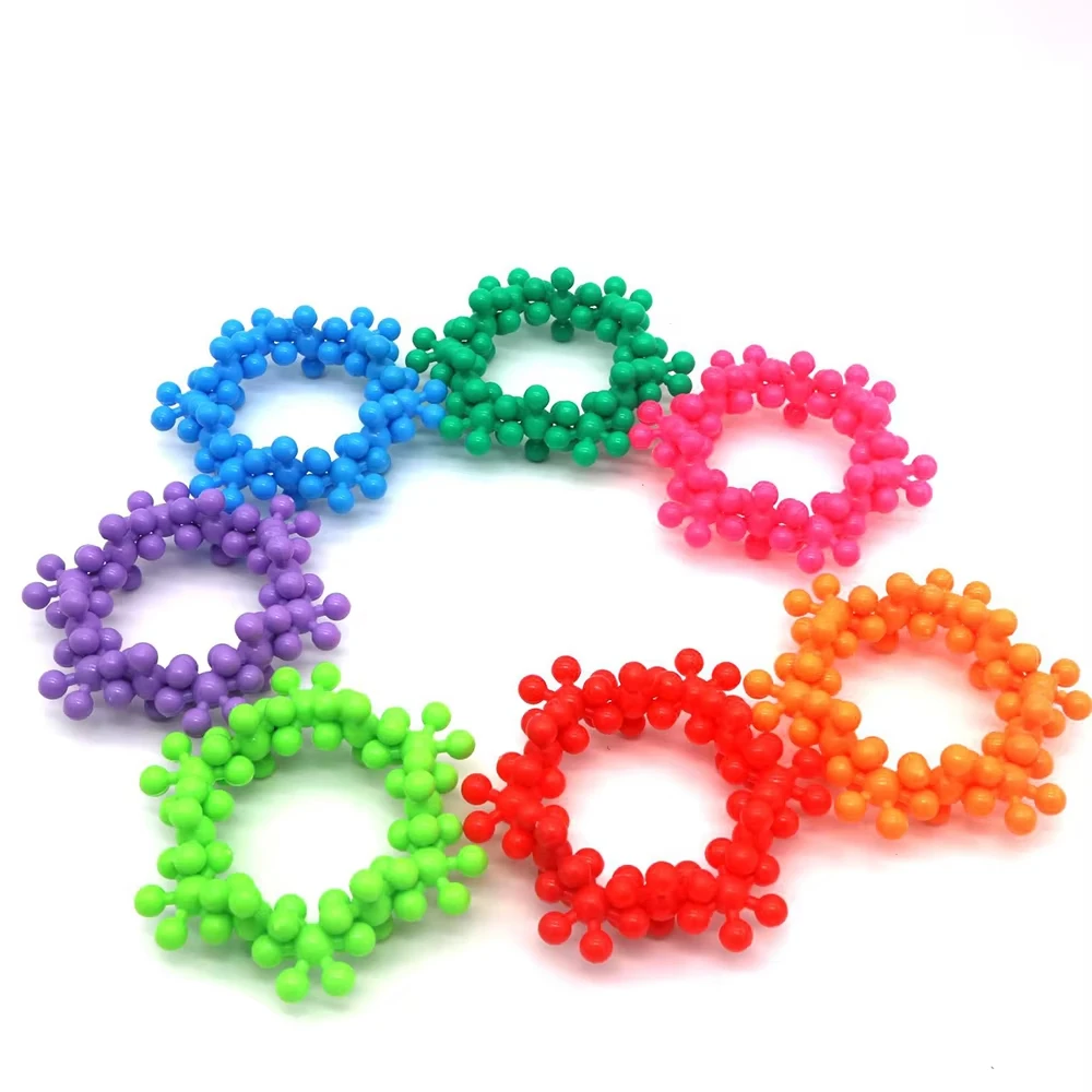 Children Colorful Plastic Plum Blossom Building Blocks Fun Assembled Snowflake Pieces Insert Enlightenment Early Education Toys
