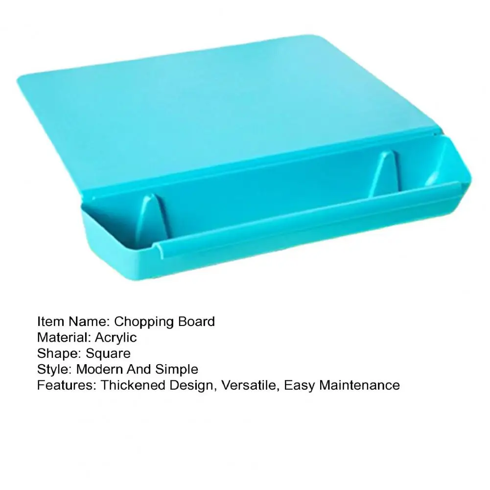 2-in-1 Acrylic Cutting Board With Food Container Slot 38cm Chopping Board For Food Prep Dishwasher Safe Kitchen Accessories
