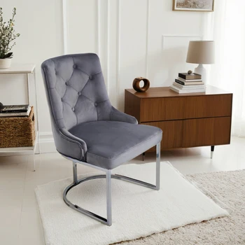 Voltsify Upholstered Tufted Velvet Buttoned Dinning Chair, 56 cm W x 50 cm D x 86 cm H
