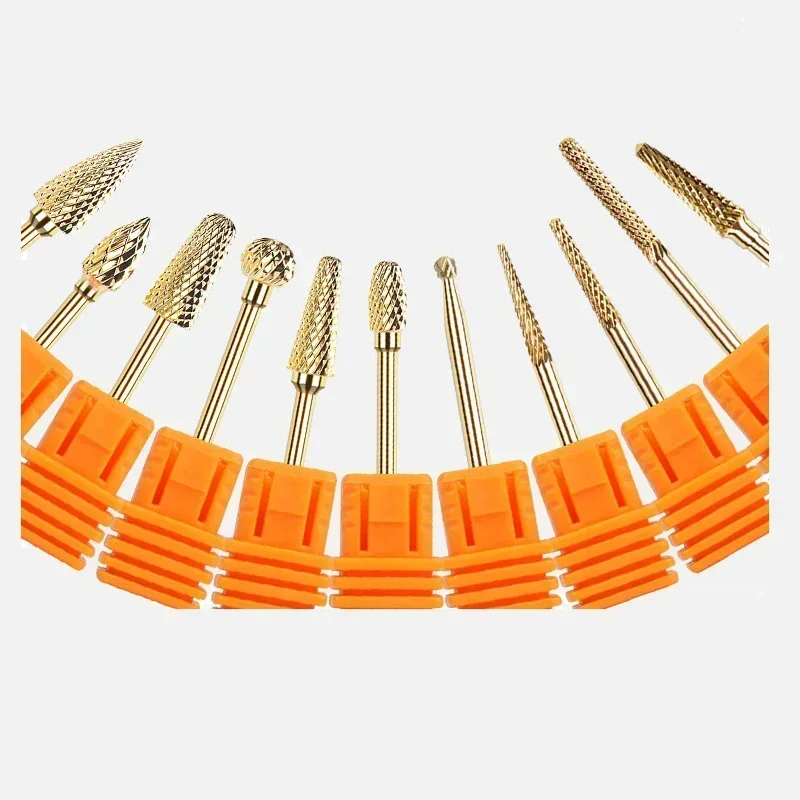 Golden Tungsten Carbide Nail Drill Bit for Manicure and Pedicure Accessories