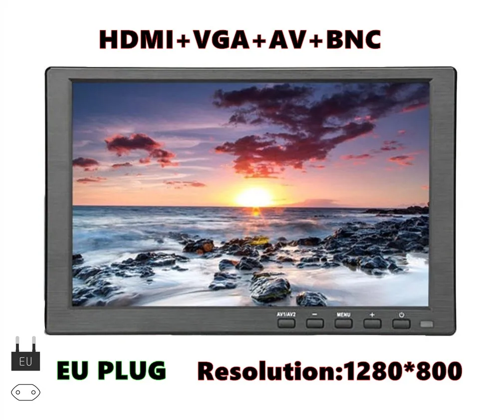 Монитор портативный диагональю 10 1 дюйма Х80 0 HDMI-совместимый VGA/AV | - Цена: 4 309,04 - 5 960,02 руб.