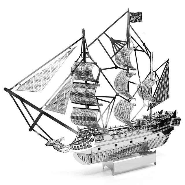 3d Metal Puzzle Pirate Ship Laser Cutting Coloré Modèle Bateau Bricolage  Artisanat Cadeau Jouet-26