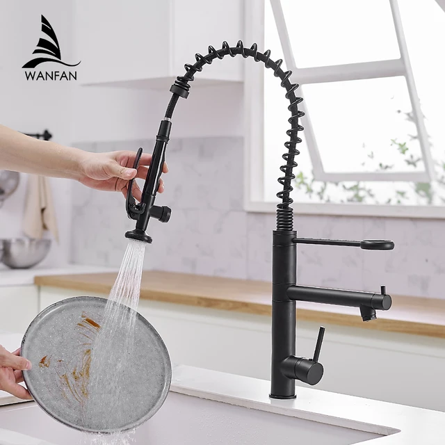 ก๊อกน้ำห้องครัวทองเหลืองสูงห้องครัวก๊อกน้ำก๊อกน้ำอ่างล้างจานก๊อกน้ำ Pull Out สเปรย์เดี่ยวหมุน Mixer ก๊อกน้ำ MH-4829 4