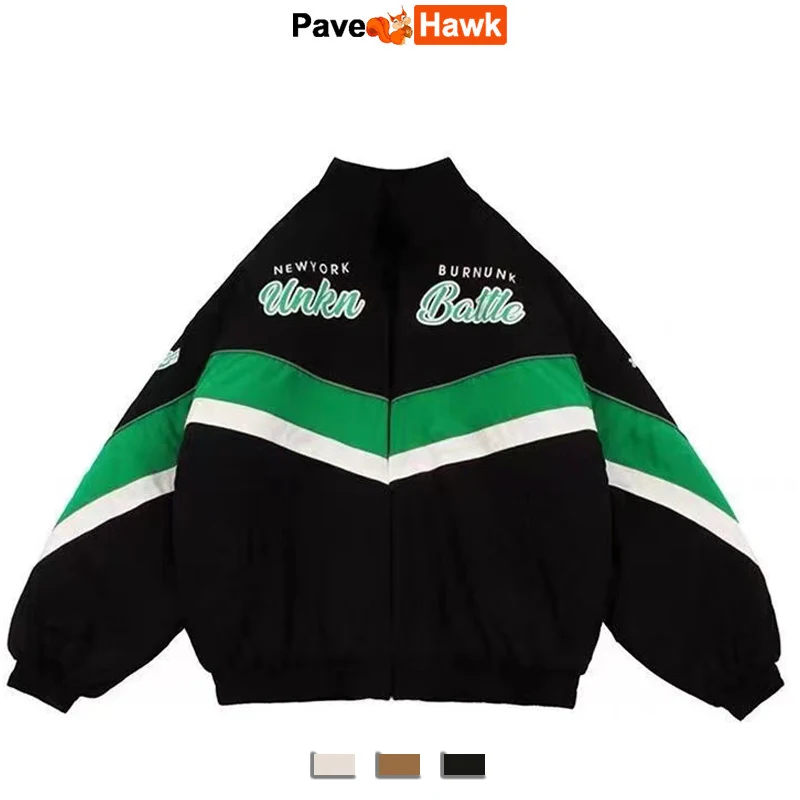 Giacca Moto Uomo Donna Chaquetas Ricamato Hip Hop Vintage Racing Coat Primavera Baseball Varsity Giacche Unisex Outwear
