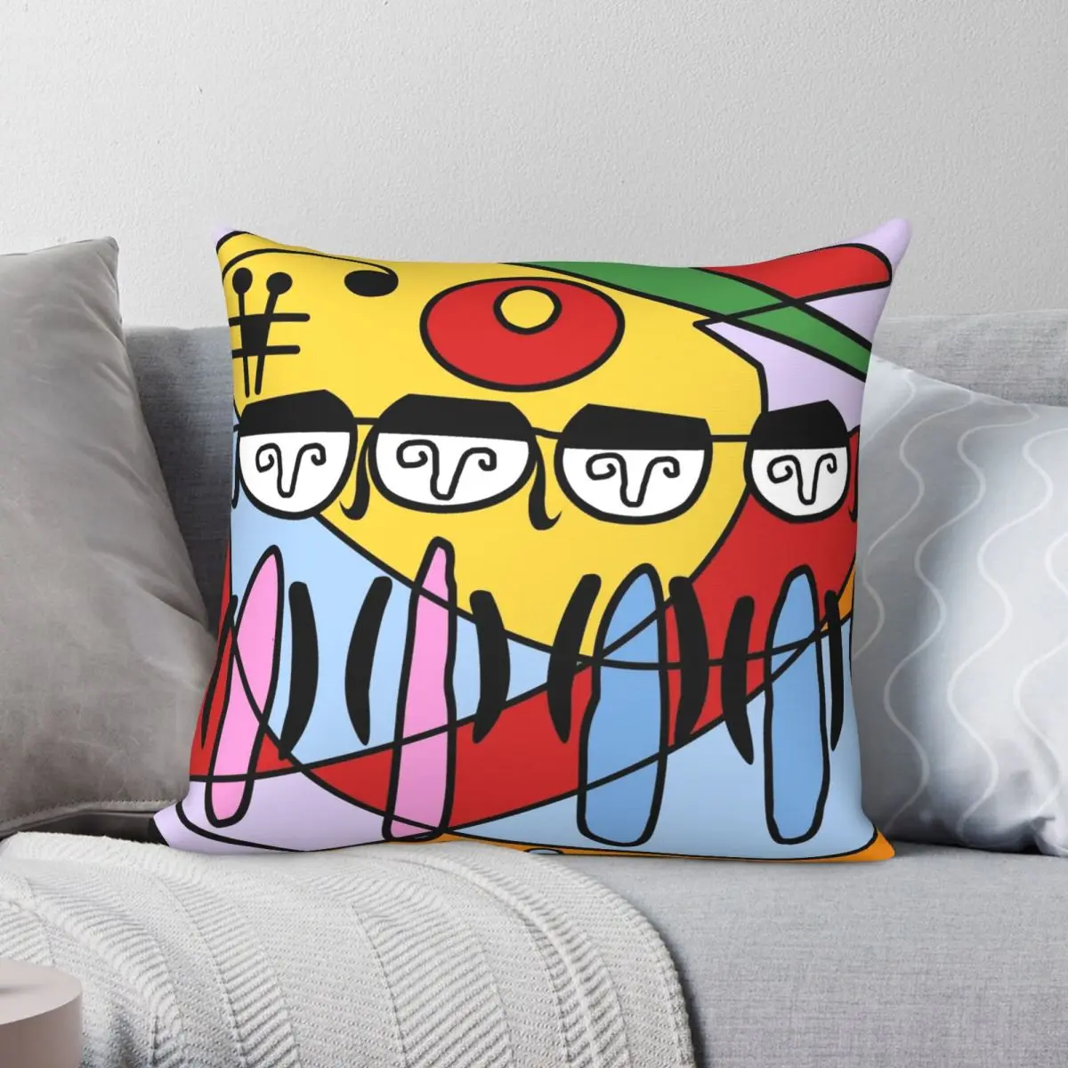 

After Miro Square Pillowcase Polyester Linen Velvet Creative Zip Decor Pillow Case Home Cushion Cover