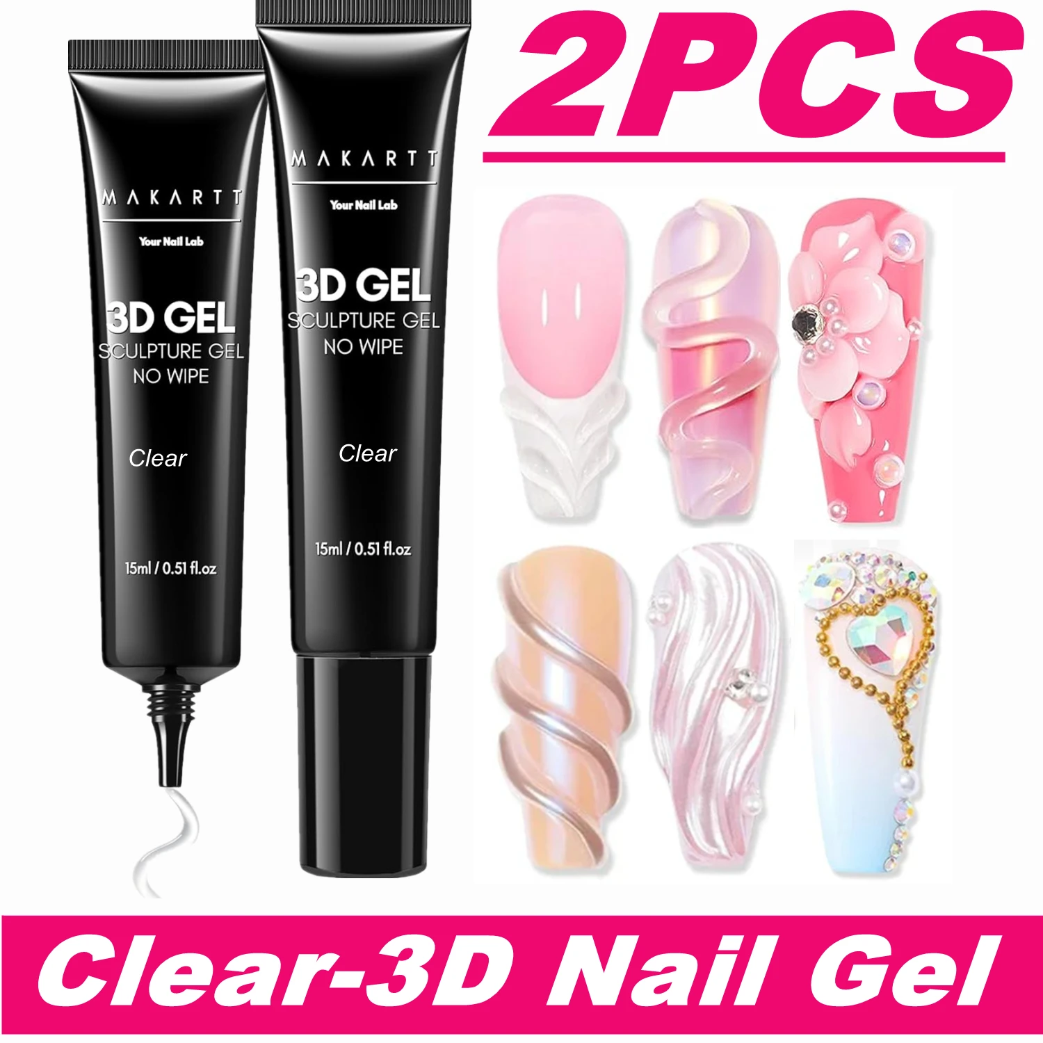 3D Nail Gel 2PCS