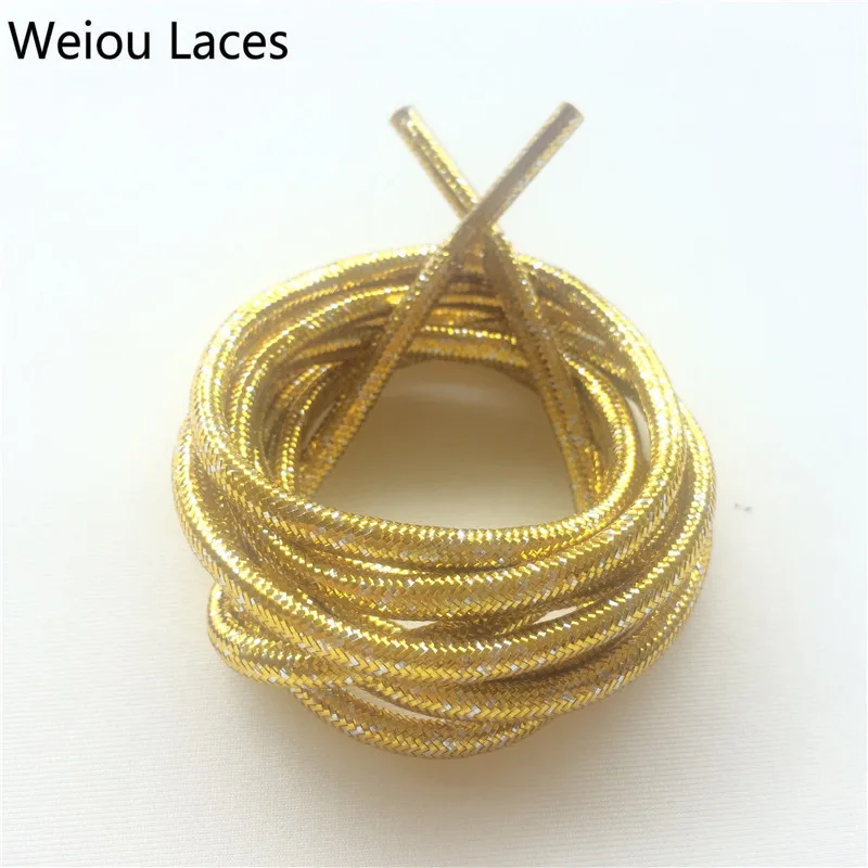 (30 Pairs/Lot) Weiou Gold/Silver Flashing Shiny Shoelaces Metallic Gold Glitter Shoelaces Cool Sneaker Laces For Woman Boots