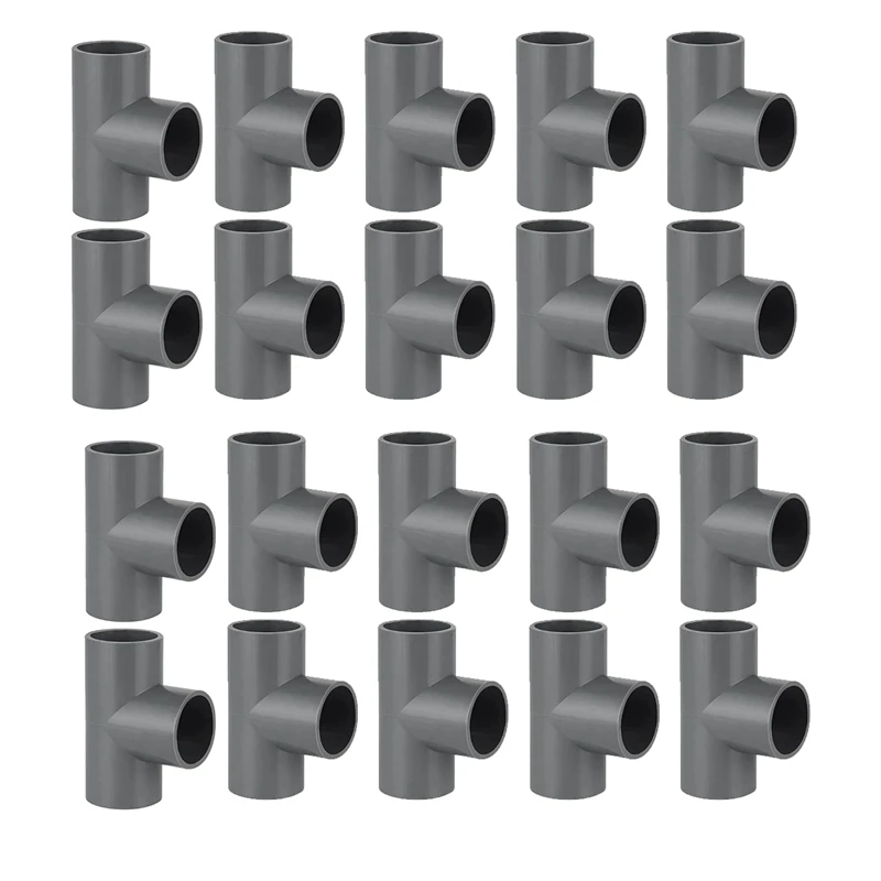 

24PCS 3-Way Tee PVC Fittings PVC Water Pipe Fittings 3 Way Furniture Grade Pipe Elbow Connectors