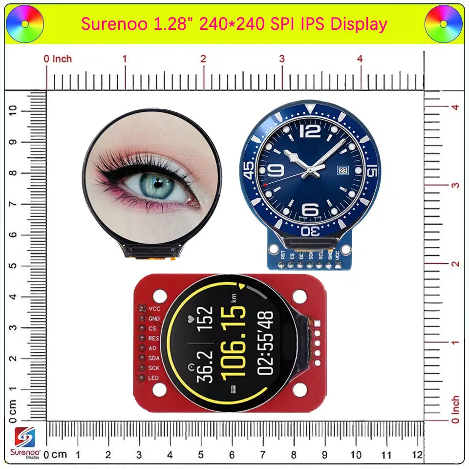 

1,28 дюймовый 240*240 GC9A01 круглый IPS экран для Arduino ESP32