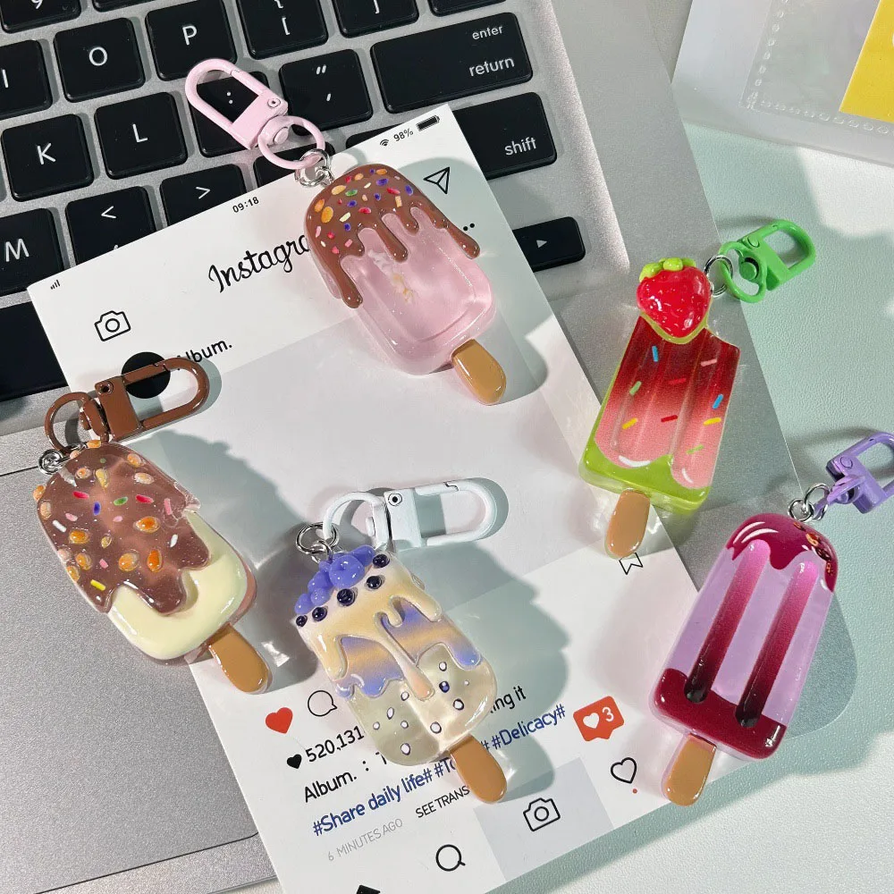 Exquisite Dopamine Sweet Fun Ice Cream Keychain – Fashionable Handbag Chain Accessory Gift