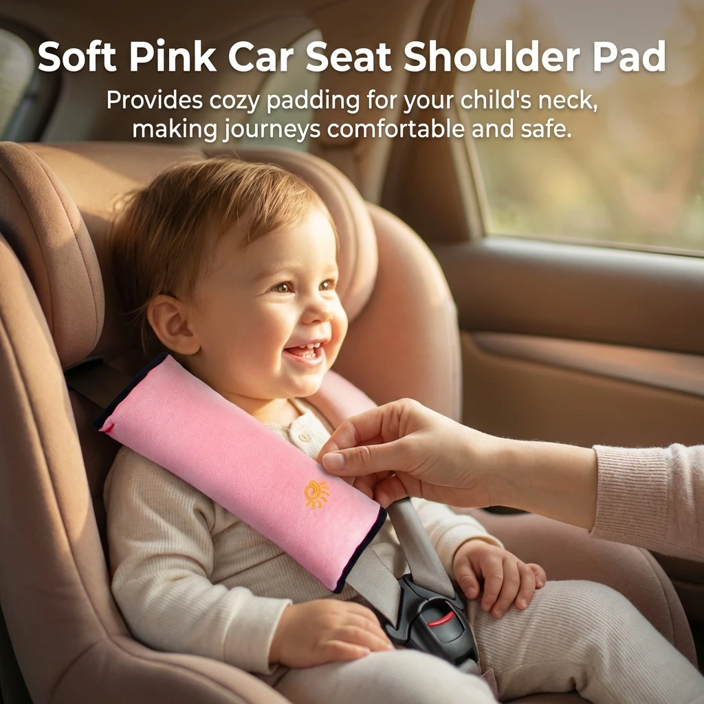 Kids' Travel Neck Protection Shoulder Strap Protector - Adjustable Safety Belt Pad