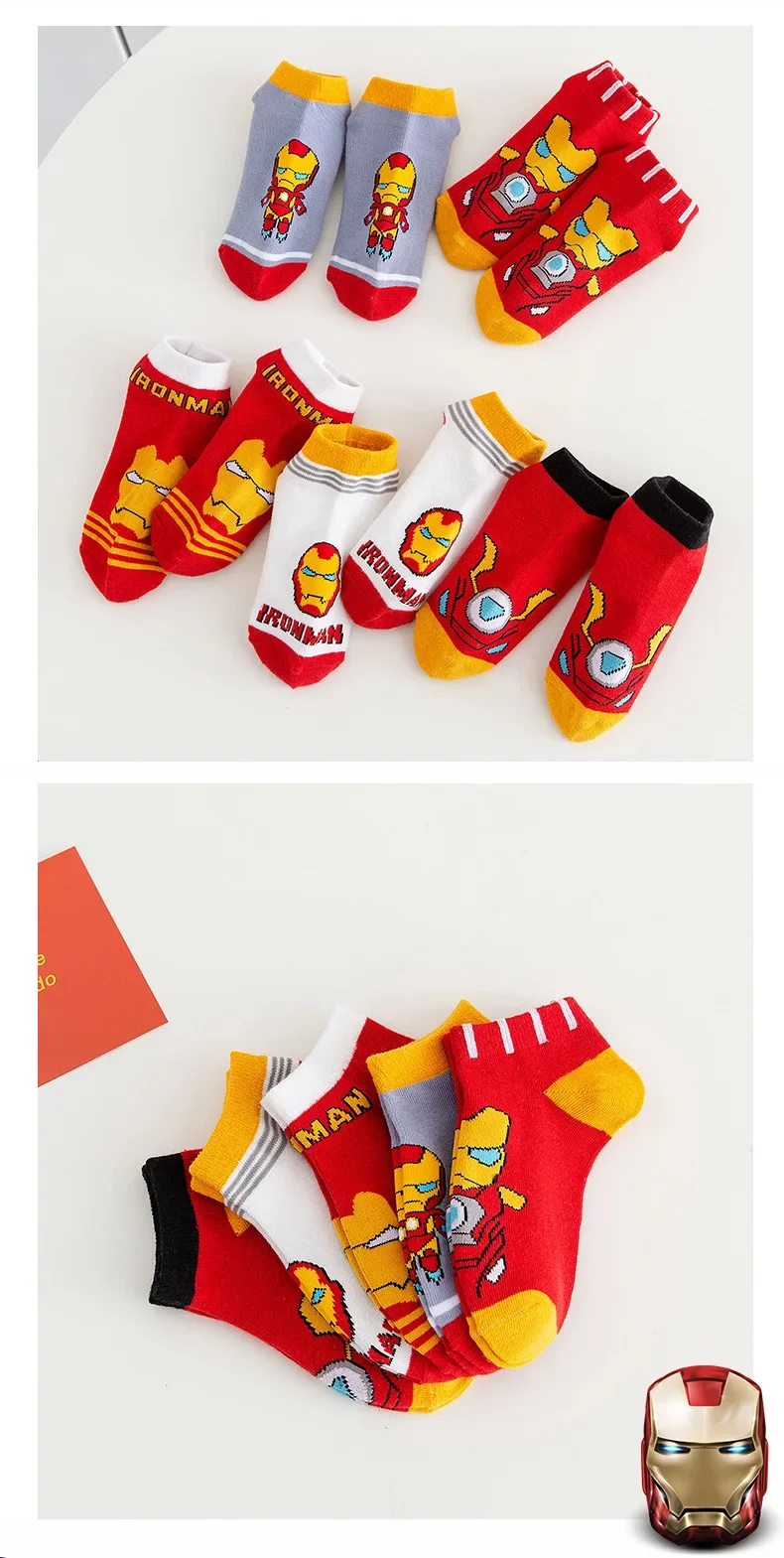 5 Pairs Spiderman Children Socks Anime Kids Boys Short Sock Iron Man Captain America Cartoon Baby Summer Spring Boat Socks 1-12Y 19 Sd1f8398e1e4e4e339901a07461e05ce7P