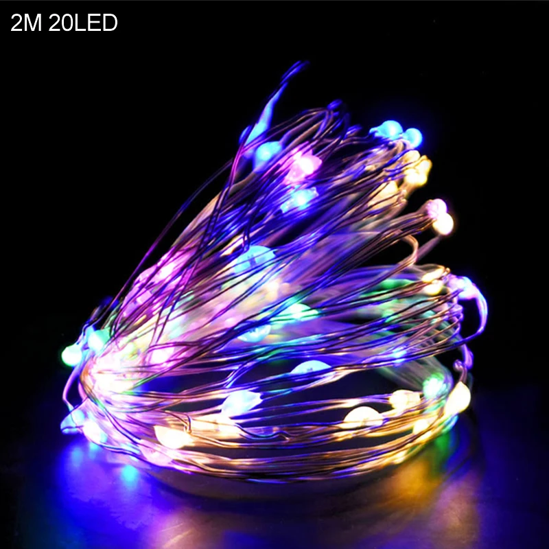 thumbnail image 1 of Cadena de luces LED con forma de copo de nieve de Papá Noel, 2 m, 20 LED, decoración navideña para el hogar, adorno para árbol de Navidad 2024, regalo para niños, Año Nuevo, 1 of 5